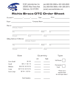 Richie OTC Order Form